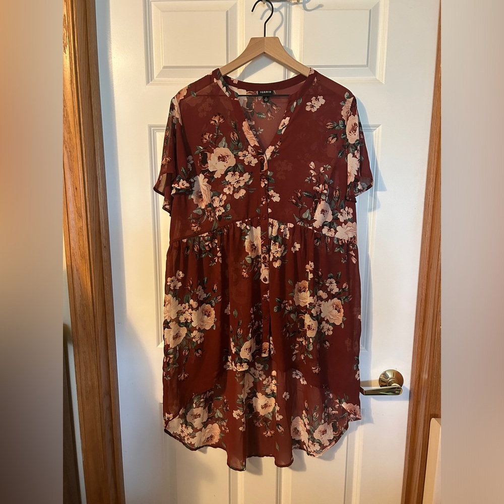 High-Low, Button-Front Kimono, Torrid Sz 2